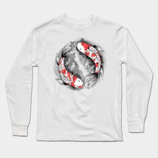 Koi Yin Yang | balance and harmony | ink illustration Long Sleeve T-Shirt